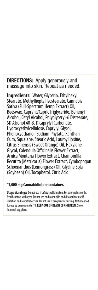 CBD Cream 1000mg: Arnica